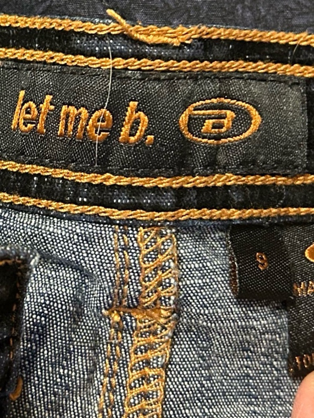 BONGO Denim Mini Skirt with Gold Contrast Stitching